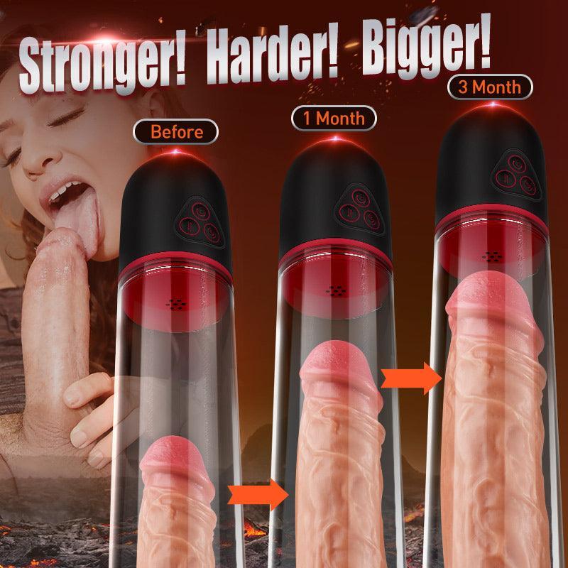 9 Vibrating 9 Sucking Transparent Penis Enlargement Pump - Xoxomoving