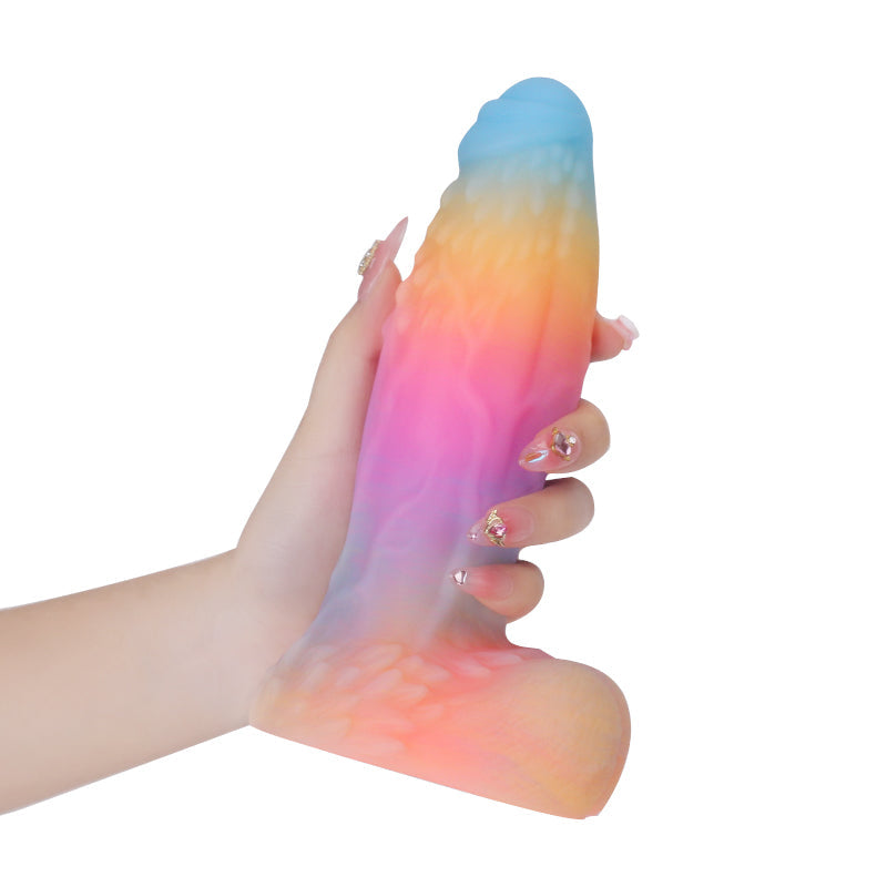 Big Monster Glow In The Dark Rainbow Dildo Xoxomoving