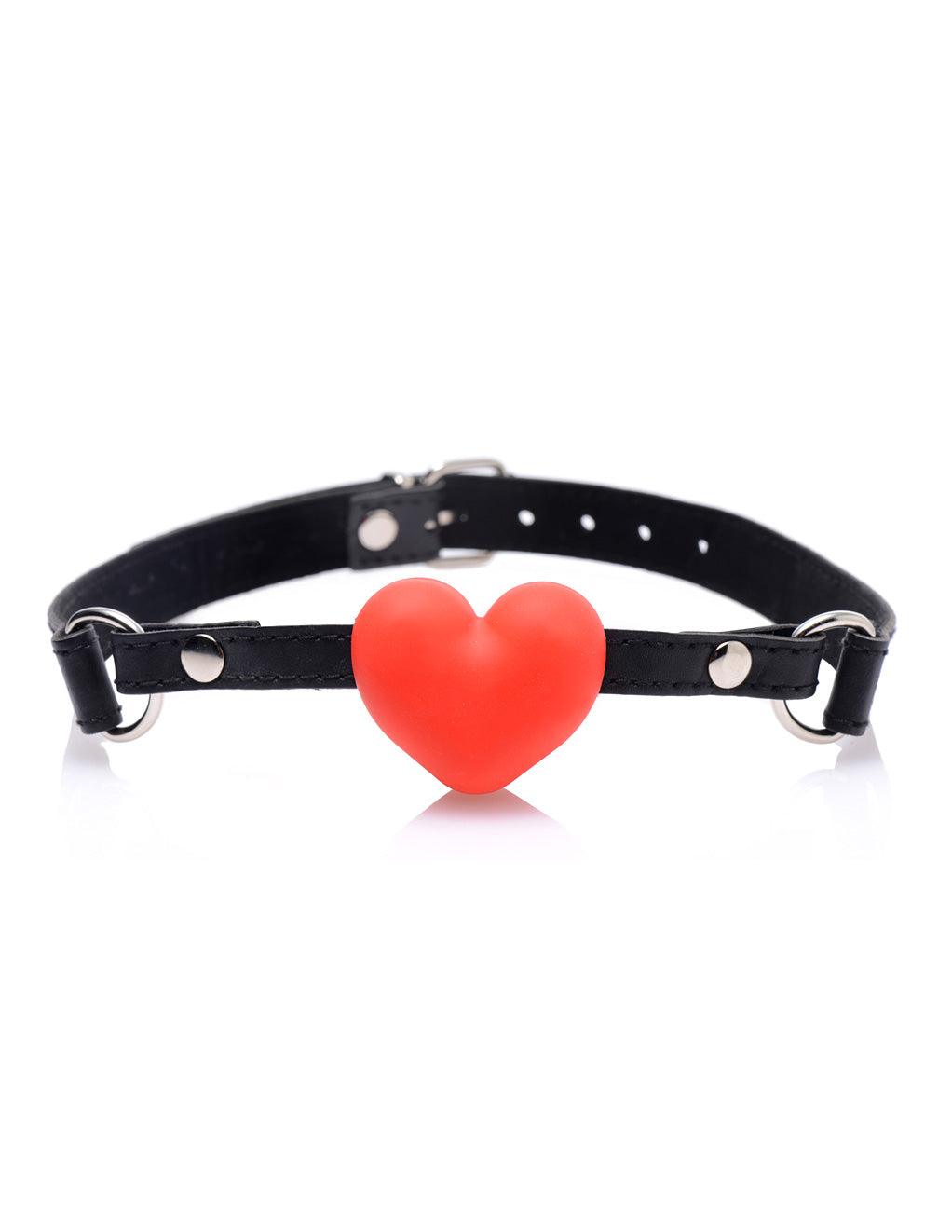 XR Brands Gag Silicone Heart Red - Xoxomoving