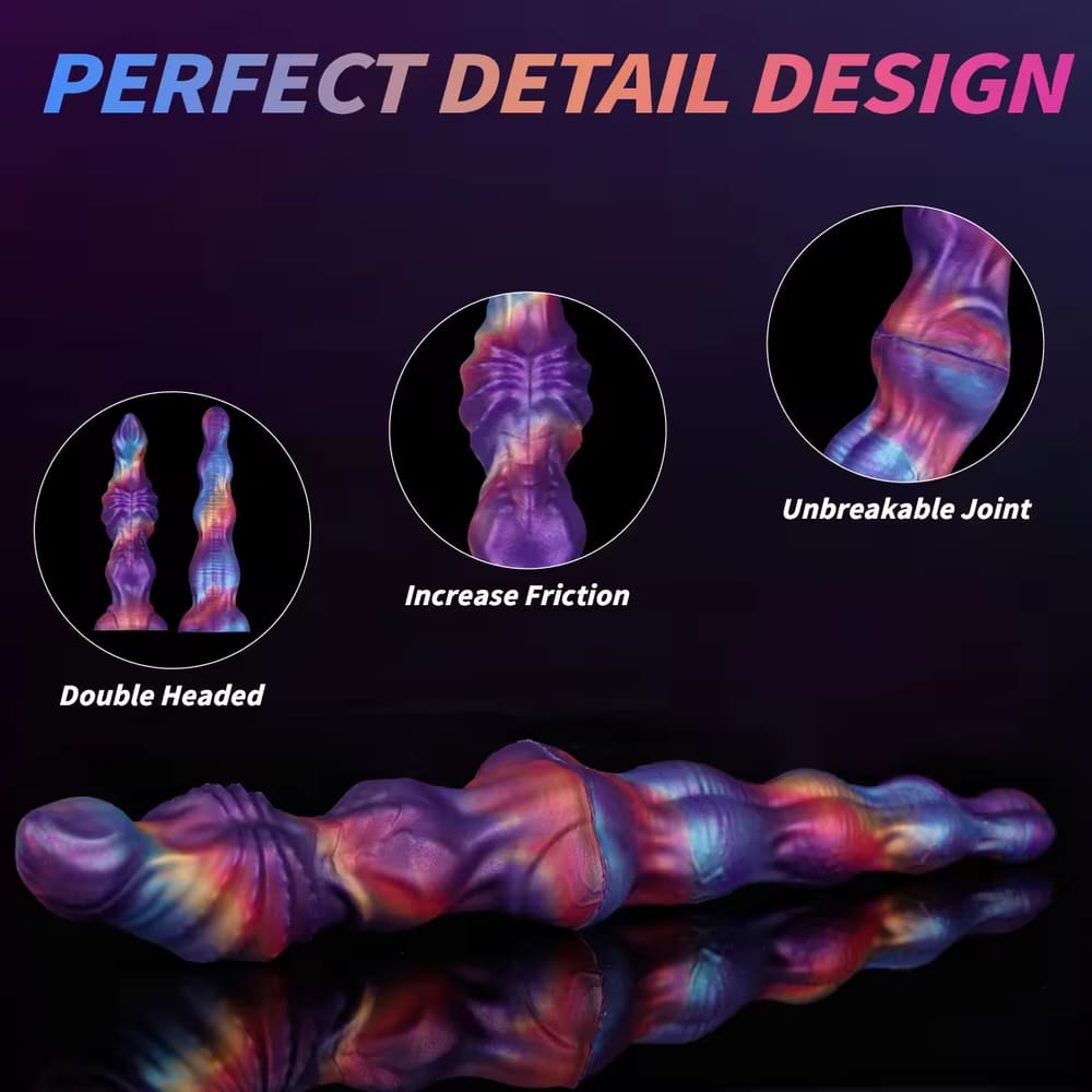 Dual Heads Knotted Dildo - Silicone Sex Toy Xoxomoving