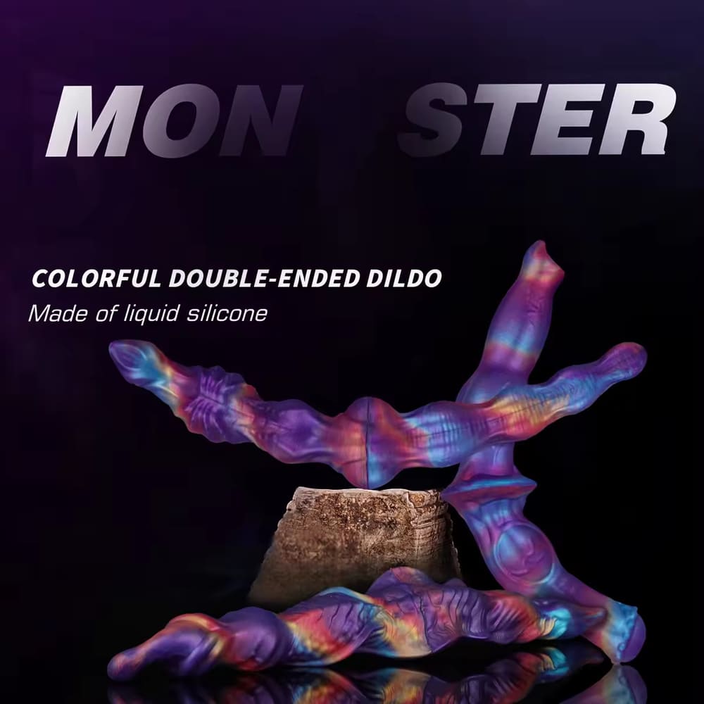 Dual Heads Knotted Dildo - Silicone Sex Toy Xoxomoving