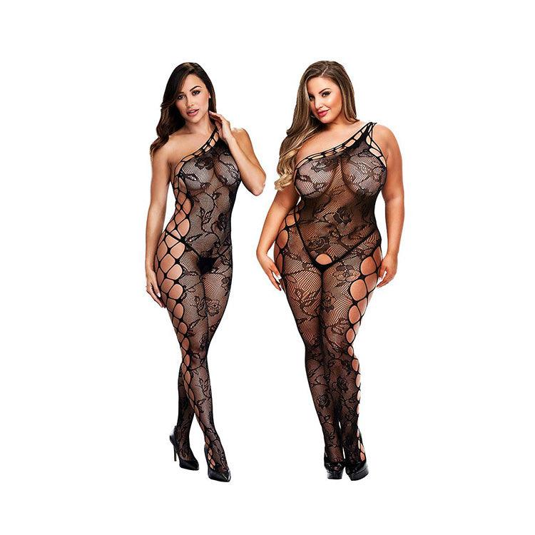 Bodystocking con tirantes y hombros descubiertos