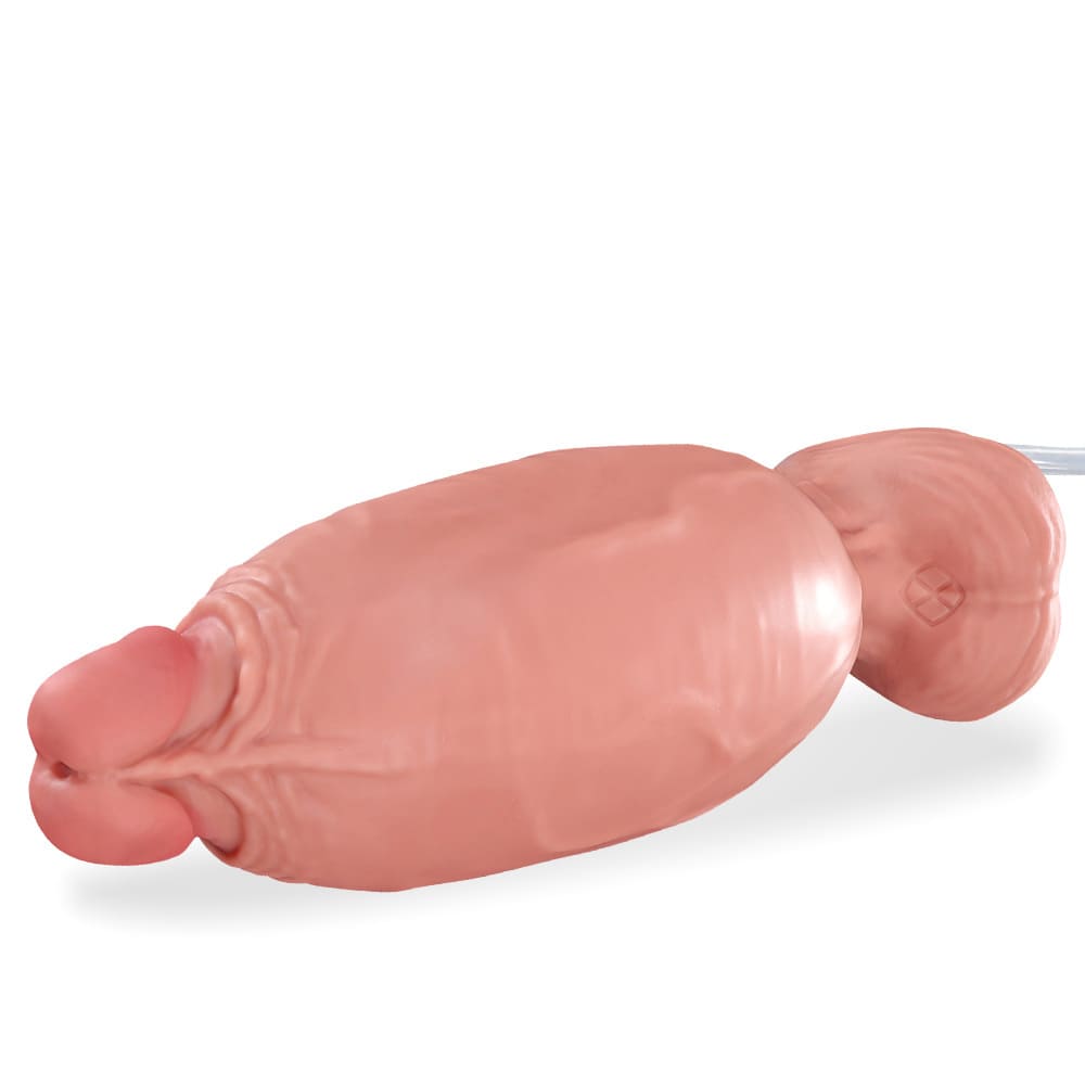 nflatable Realistic Dildo – 7.1-Inch Platinum Silicone Toy