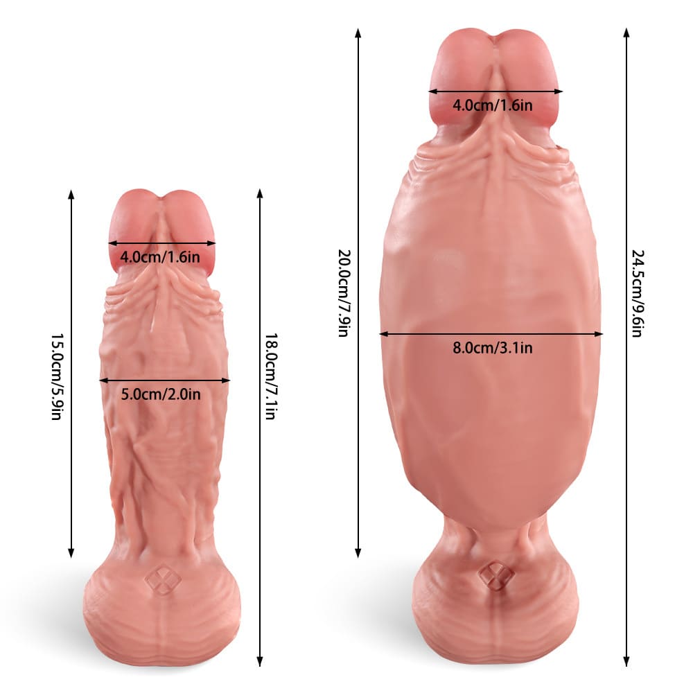 nflatable Realistic Dildo – 7.1-Inch Platinum Silicone Toy