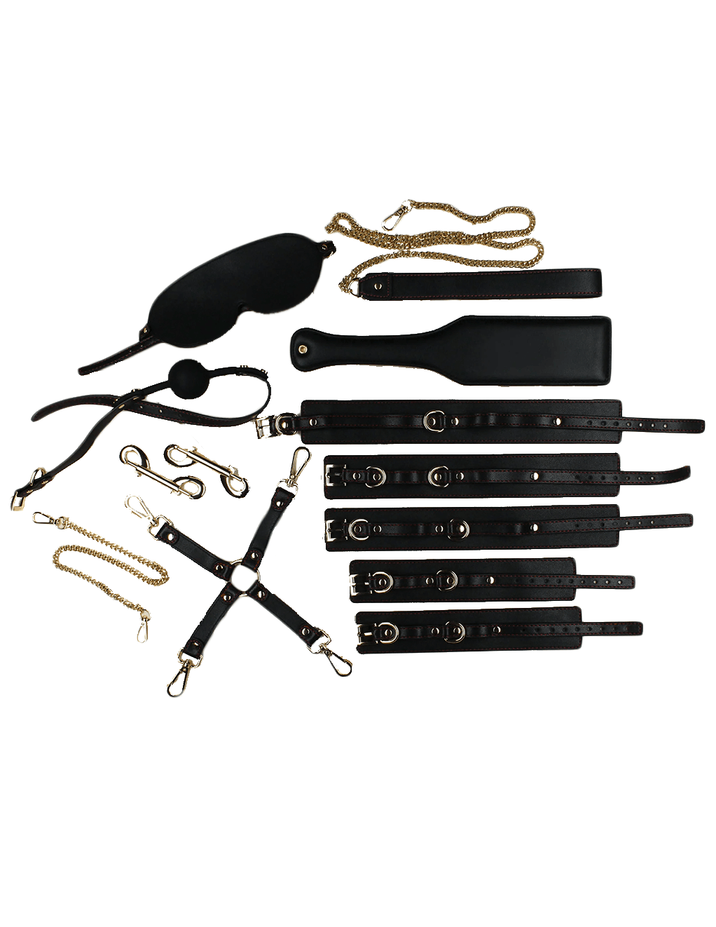 Edonista Beatrix Black & Gold 13pc Bondage Set - Xoxomoving