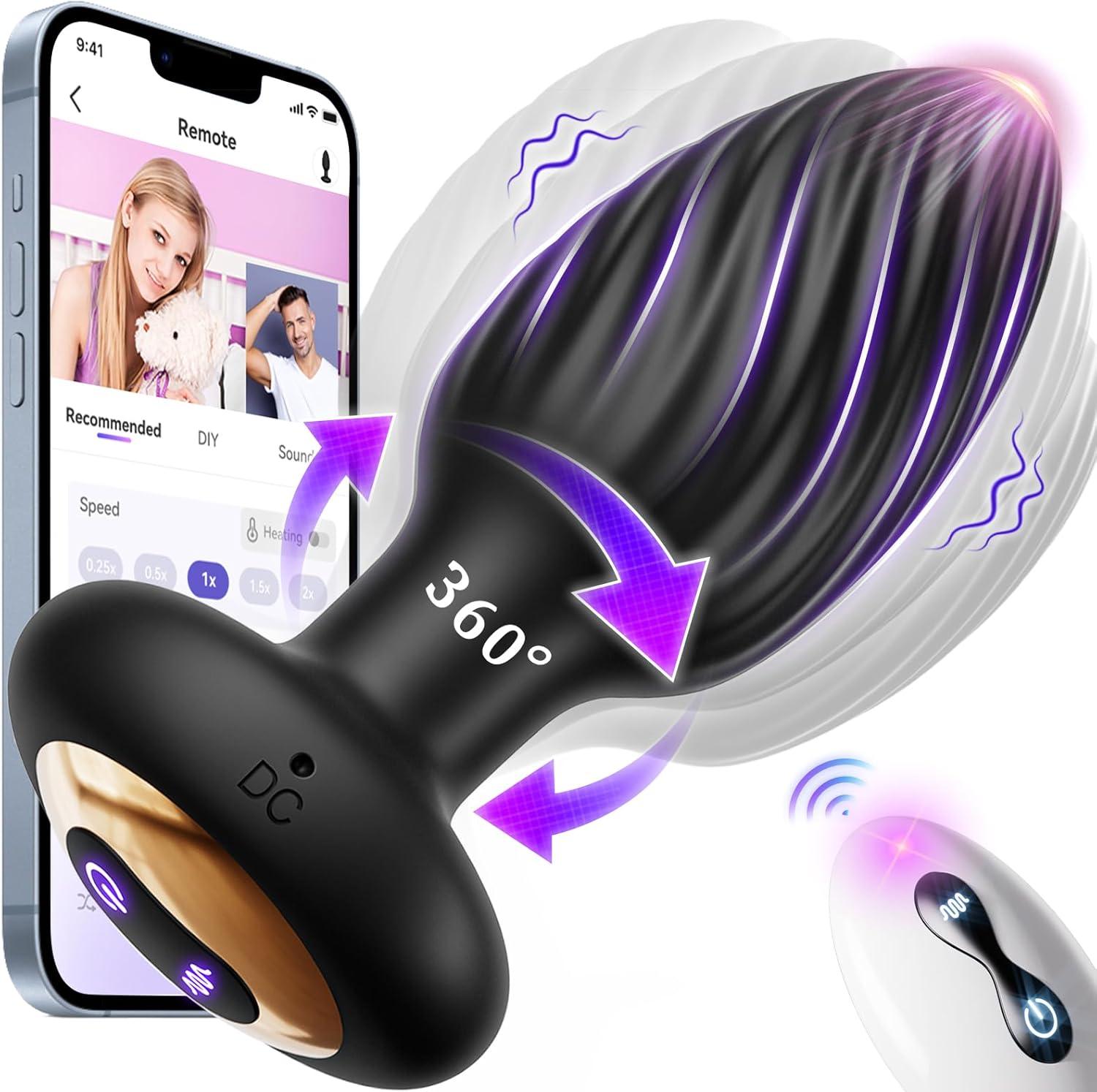 Xoxomoving 8 Rotating & Vibrating Remote Control Anal Plug - Xoxomoving