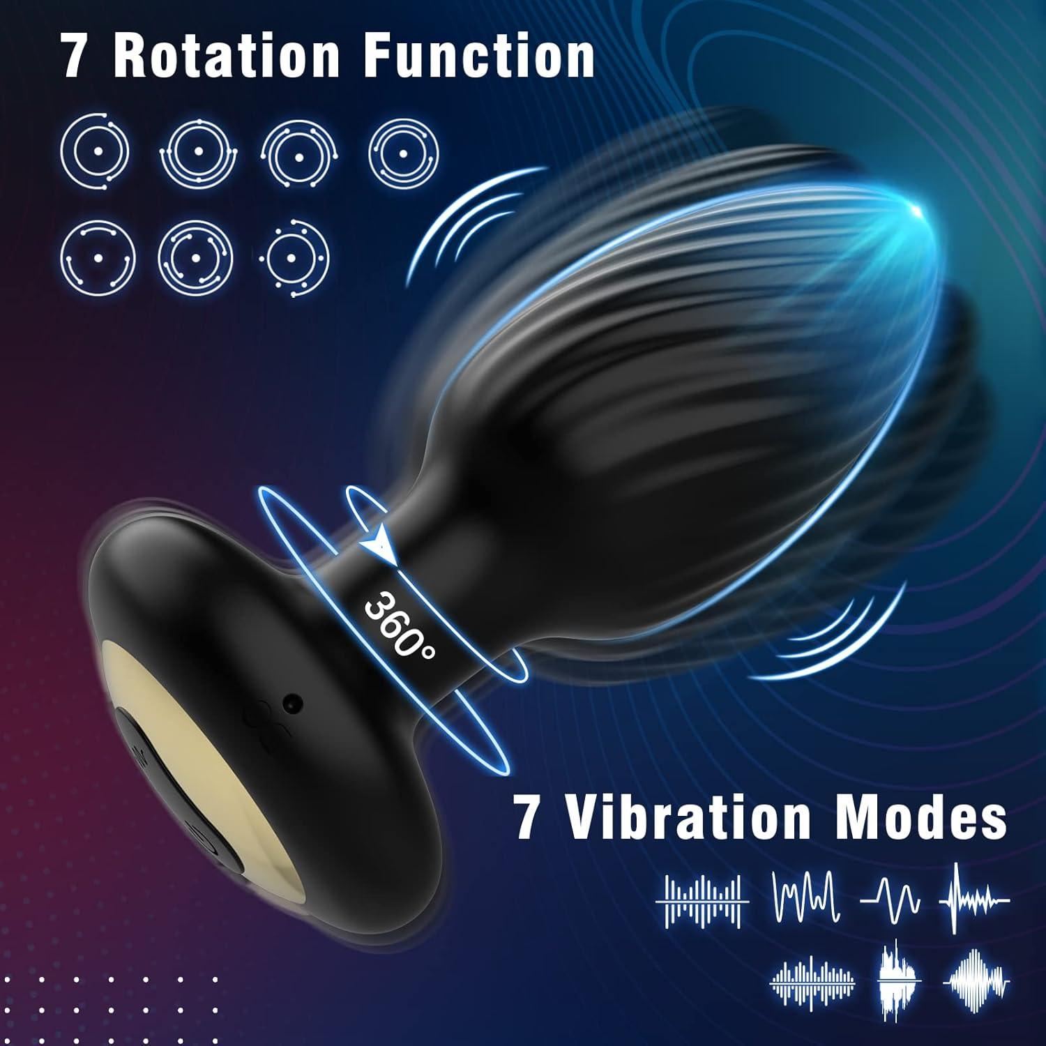 Xoxomoving 8 Rotating & Vibrating Remote Control Anal Plug - Xoxomoving