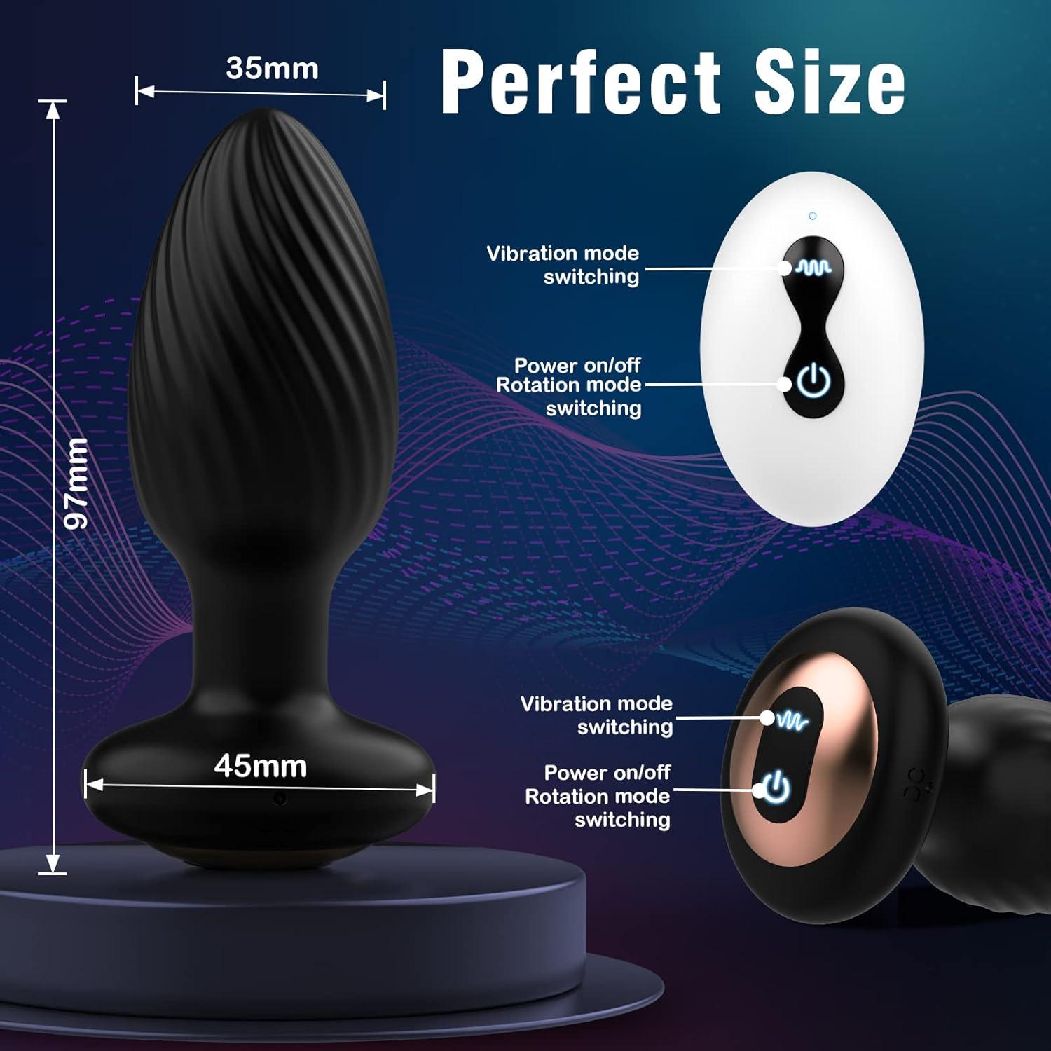 Xoxomoving 8 Rotating & Vibrating Remote Control Anal Plug - Xoxomoving