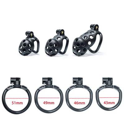 Black Bubbles Chastity Cage - Standard