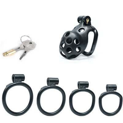 Black Bubbles Chastity Cage - Small