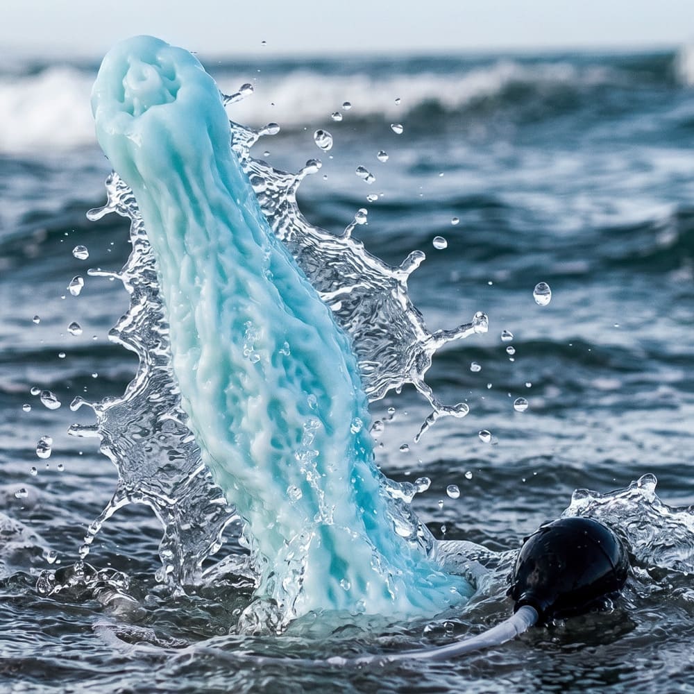 Blue Sea Dragon - Fantasy Squirting Dildo - Silicone Monster Toy