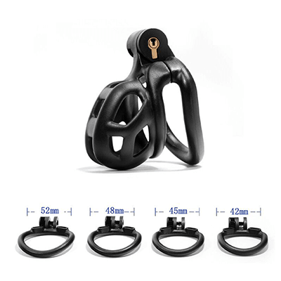 Black Cobra Chastity Cage - Nub