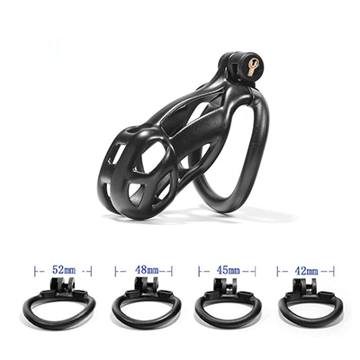 Black Cobra Chastity Cage - Standard