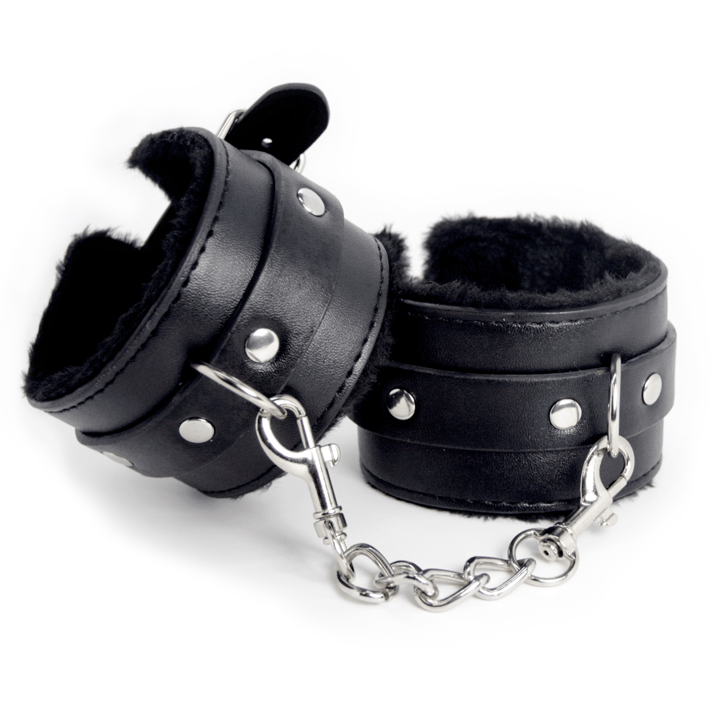 Adjustable Leather Faux Fur Lined Wrist Cuffs - Xoxomoving