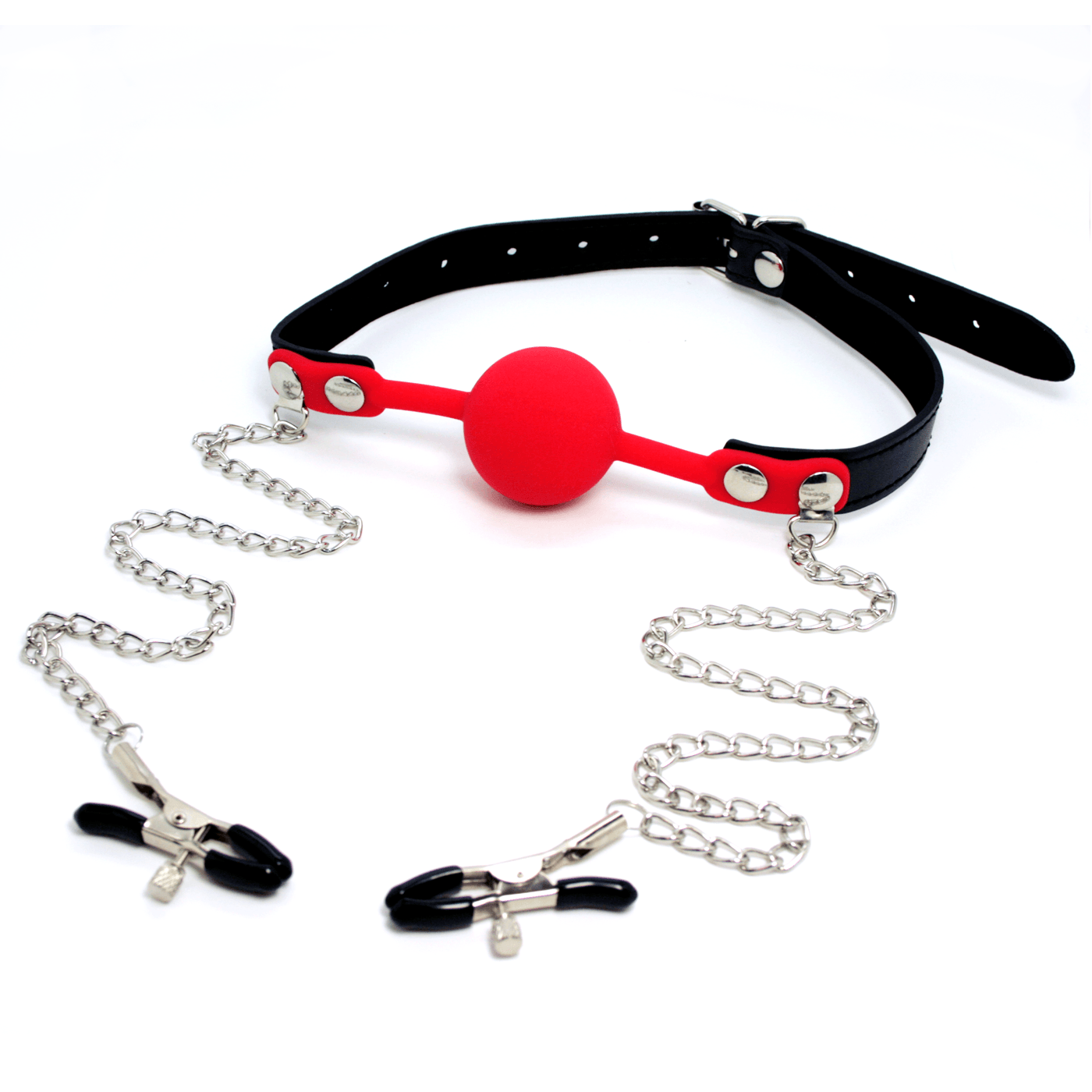 Silicone Ball Gag & Nipple Clamps - Xoxomoving