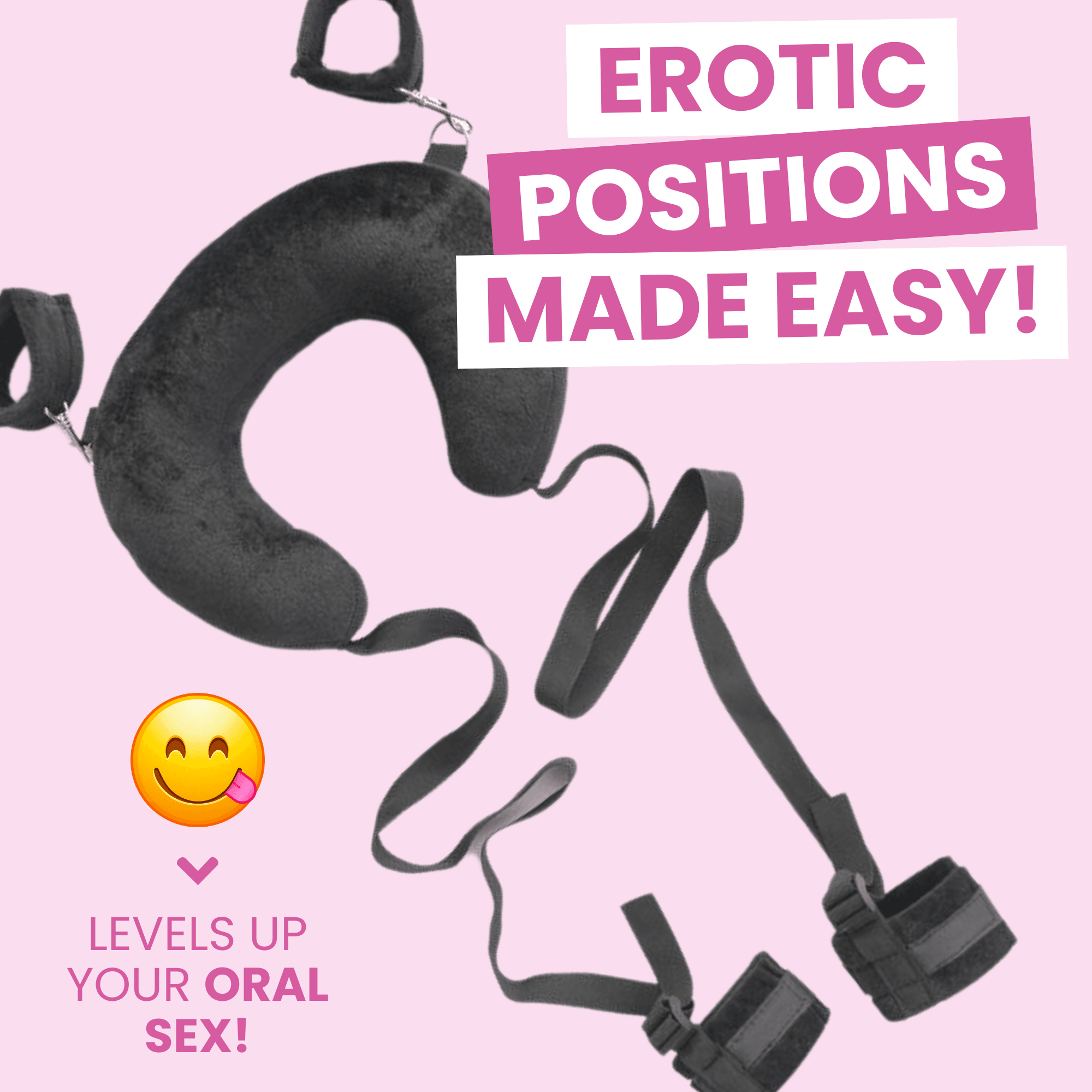 Sex Position Pillow With Wrist & Ankle Restraint Cuffs - Xoxomoving