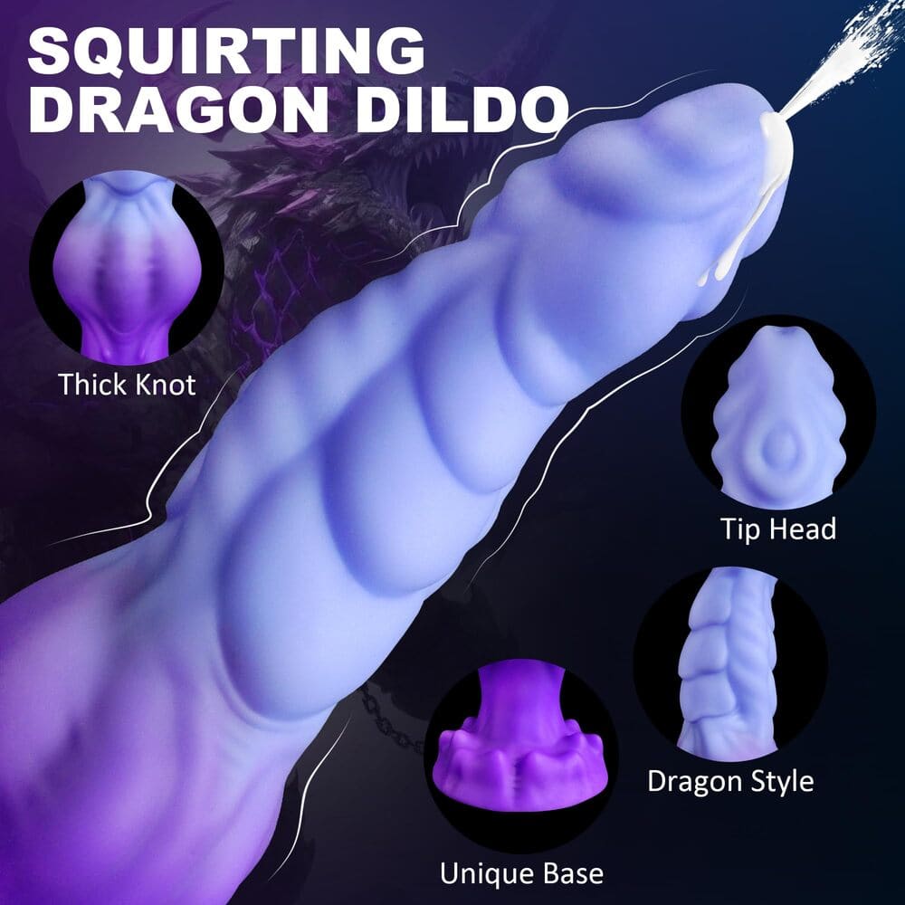 Dracoflo - 8 Inch Squirting Dragon Dildo - Fantasy Ejaculating Dildo