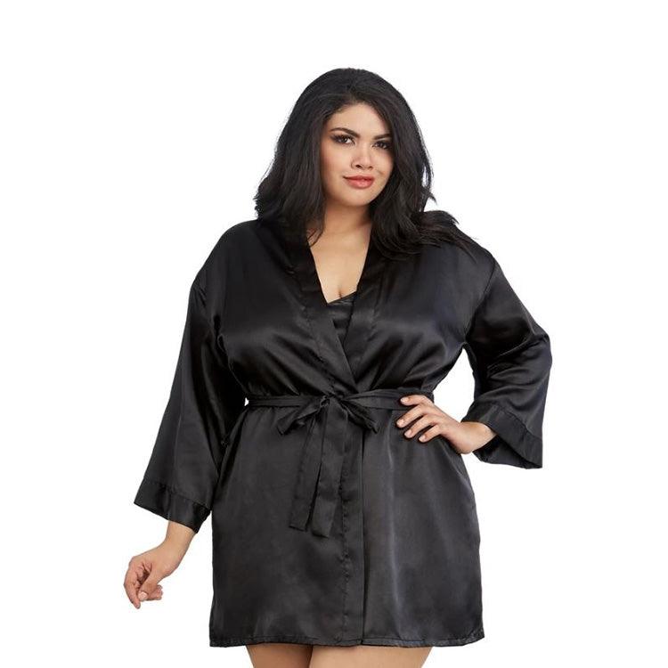 Dreamgirl Charmeuse Robe and Chemise Set Xoxomoving