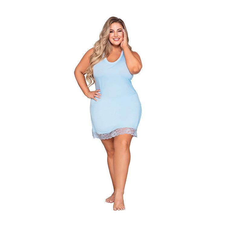 Lace Trim Jersey Chemise Xoxomoving