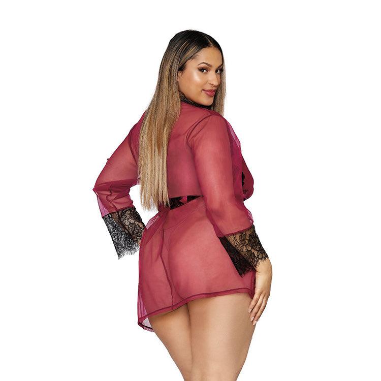 Velvet Burnout & Eyelash Lace Robe Xoxomoving