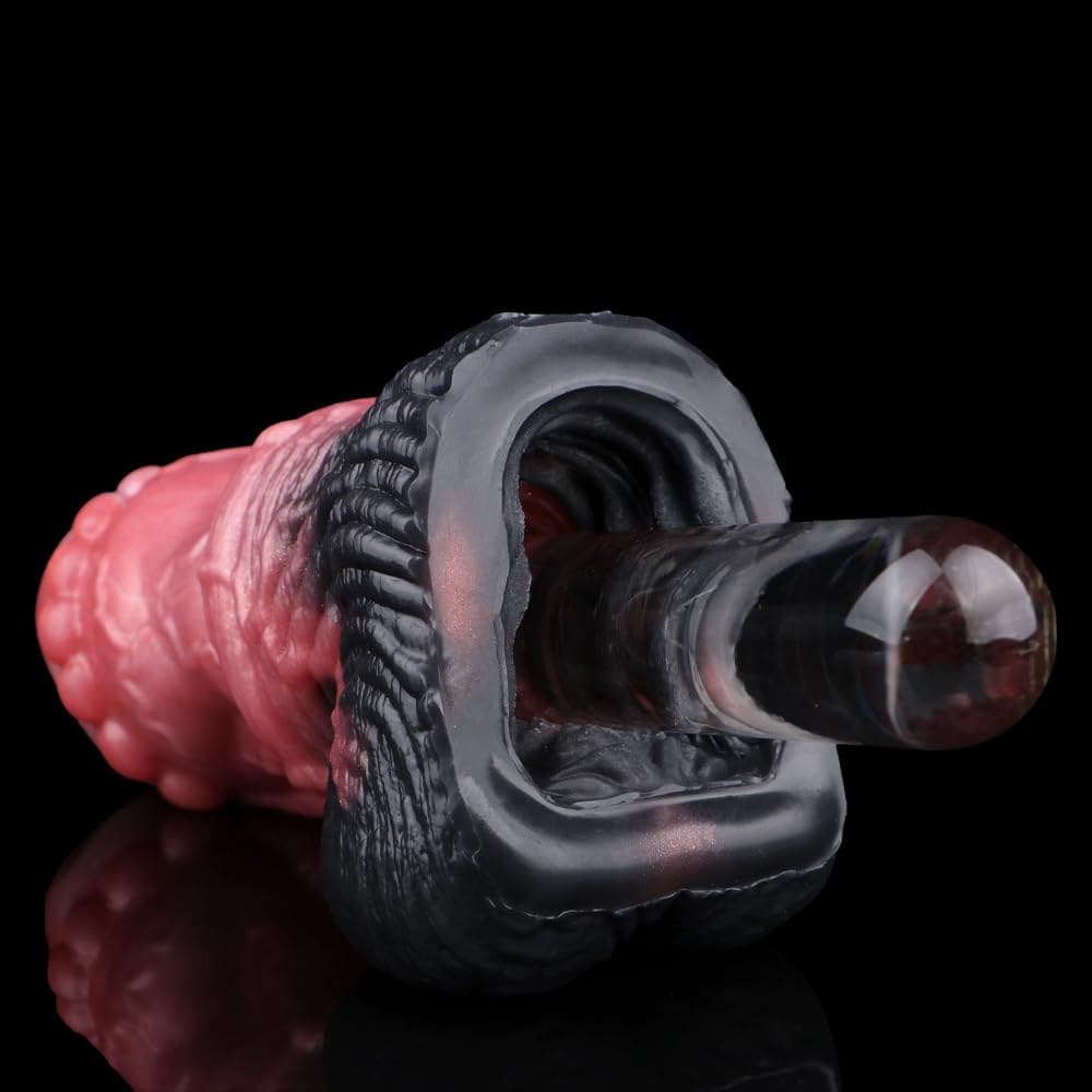2-in-1 Fantasy Dildo & Stroker – Textured Silicone Dual-Function Toy