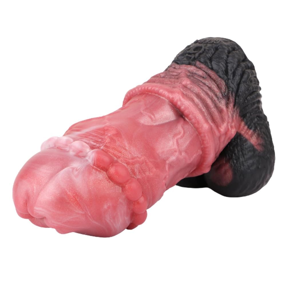 2-in-1 Fantasy Dildo & Stroker – Textured Silicone Dual-Function Toy