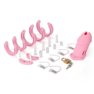 Cage de chasteté en silicone rose