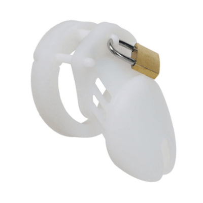 Cage de chasteté en silicone blanche