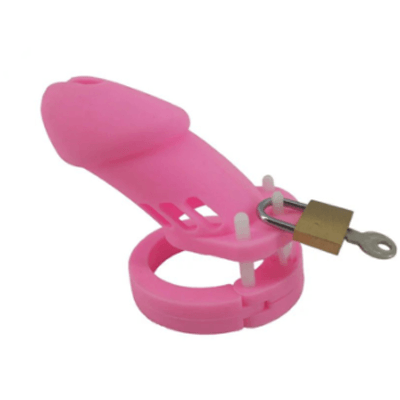 Hot Pink Silicone Chastity Cage