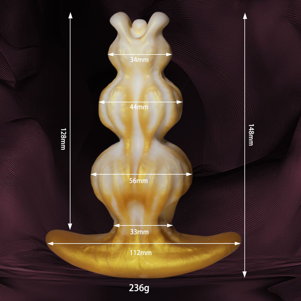 Textured Fantasy Anal Plug – Liquid Silicone T-Bar Plug