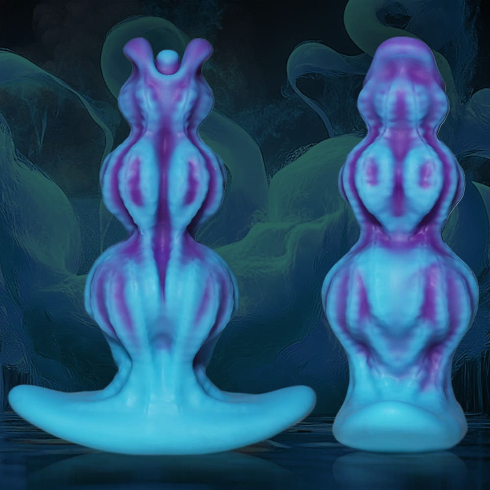 Textured Fantasy Anal Plug – Liquid Silicone T-Bar Plug