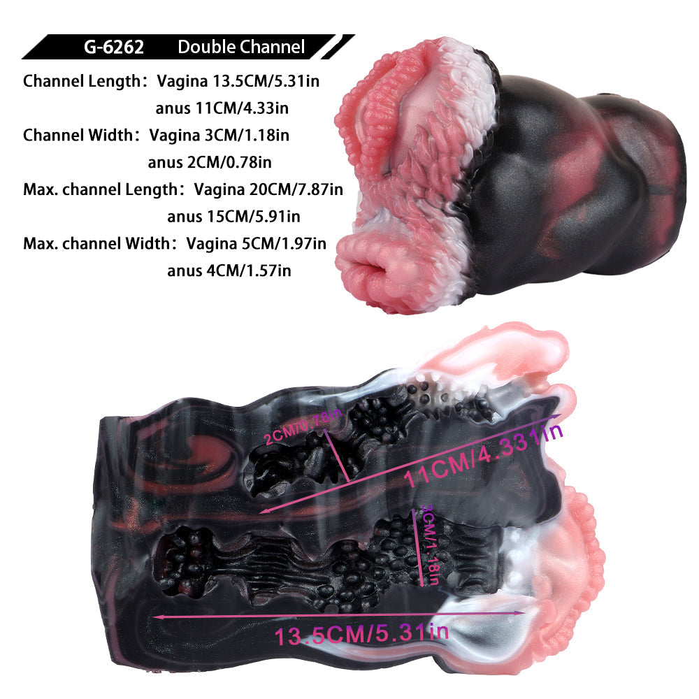 Kangaroo Pussies Sex Toys for Men Blowjob - Dual Channel Fantasy Pocket Pussy Handy Masturbator Xoxomoving