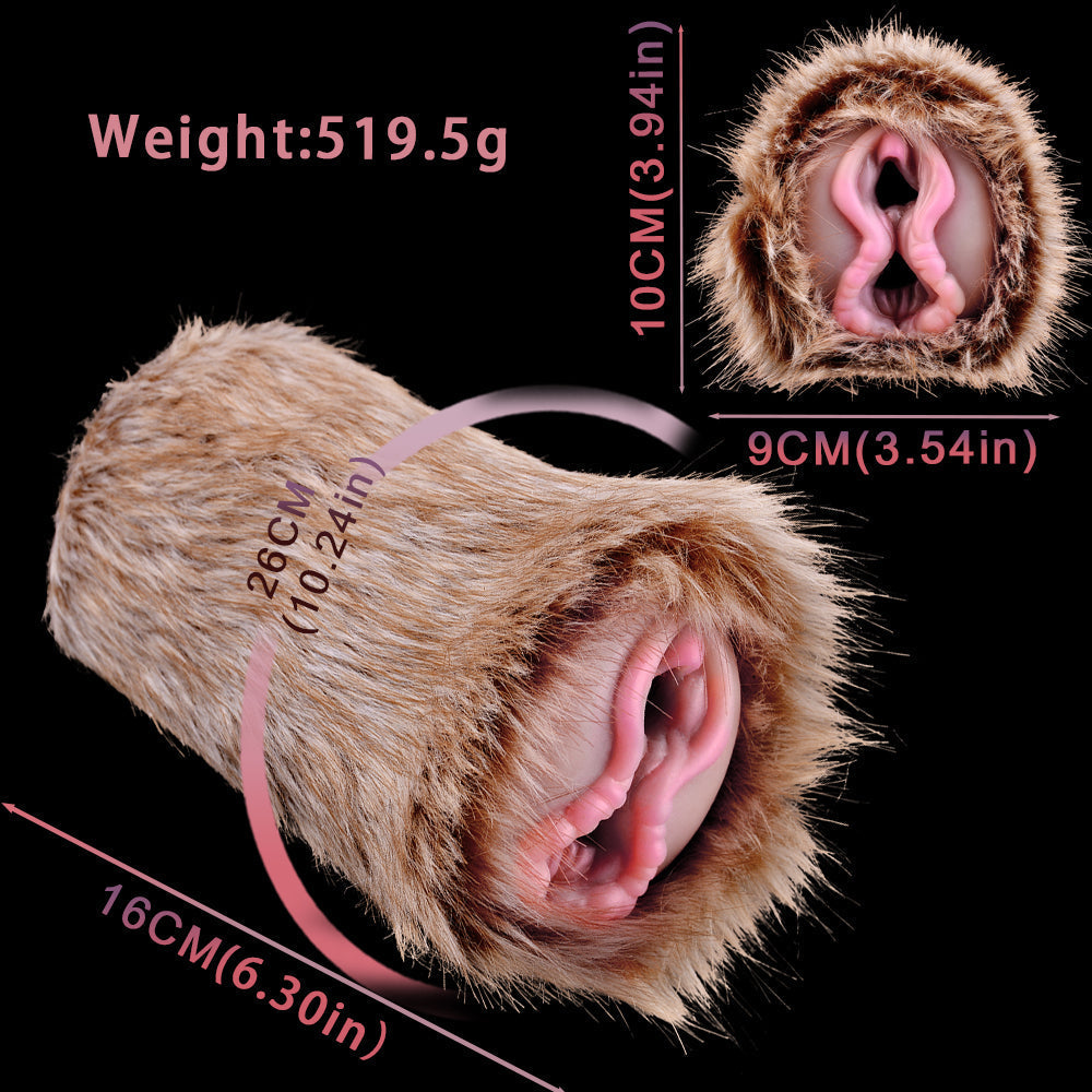 Animals Pussy Masturbation Cup - Furry Pocket Sex Doll Penis Blowjob Toys for Men Xoxomoving