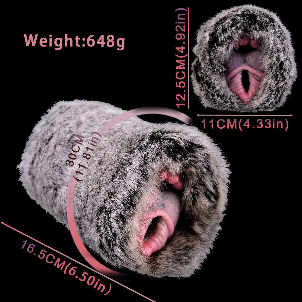 Furry Sex Animal Pussies Masturbation Cup - Fantasy Latex Silicone Pocket Masturbator for Men Xoxomoving