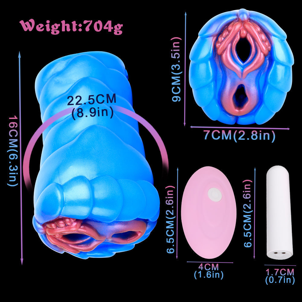 Fantasy Beast Pocket Pussy Male Sex Toy - Vibrating Bullet Dual Vaginal Penis Masturbator Xoxomoving