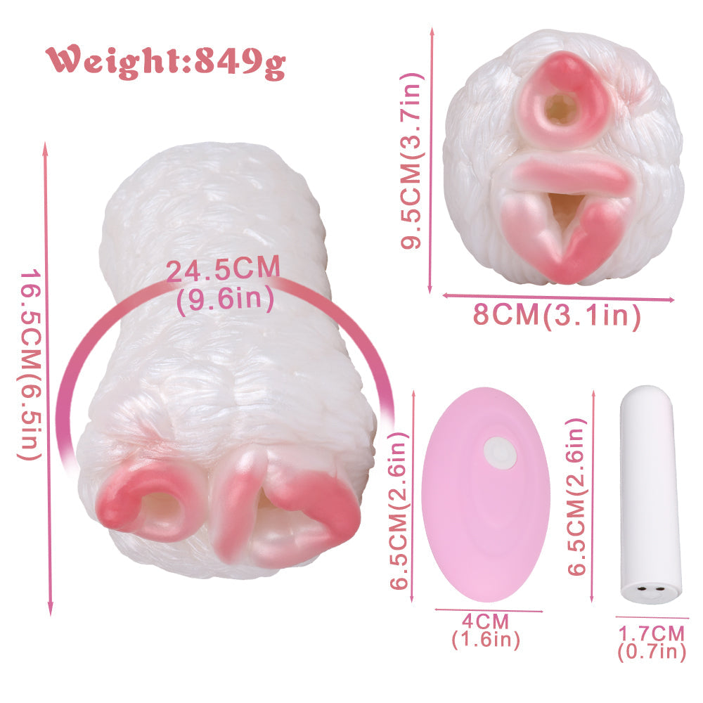 Vibrating Beast Pussy Male Masturbator - Remoter Bullet Penis Masturbation Sex Toy for Men Xoxomoving
