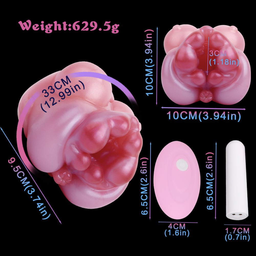 MilkyVesper Pocket Pussy Male Masturbator - Animal Vagina Vibrating Bullet Penis Masturbation Sex Toy Xoxomoving