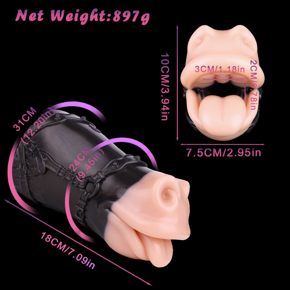 Realistic Horse Mouth Pocket Pussy Masturbator - Fantasy Animal Oral Sex Penis Massage Xoxomoving