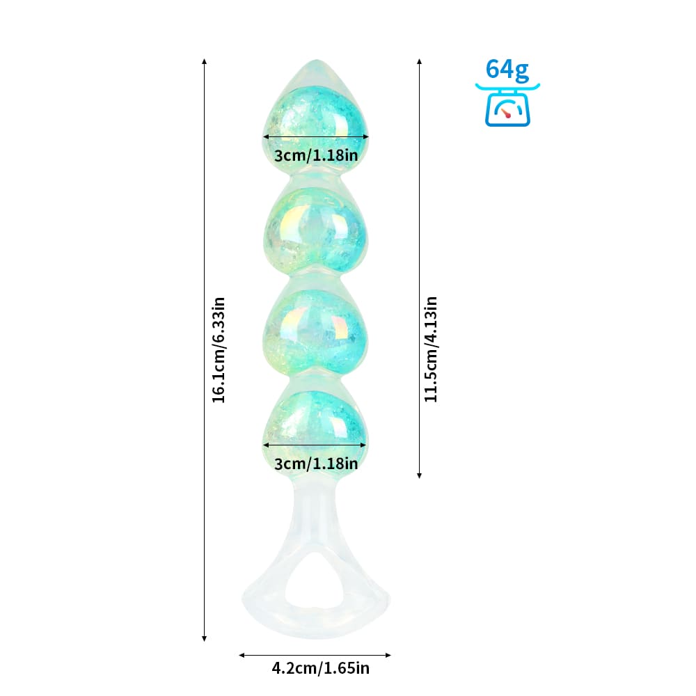 Gemheart - Heart Shaped Crystal Anal Beads