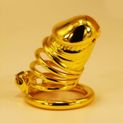 Golden Plated Chastity Cage