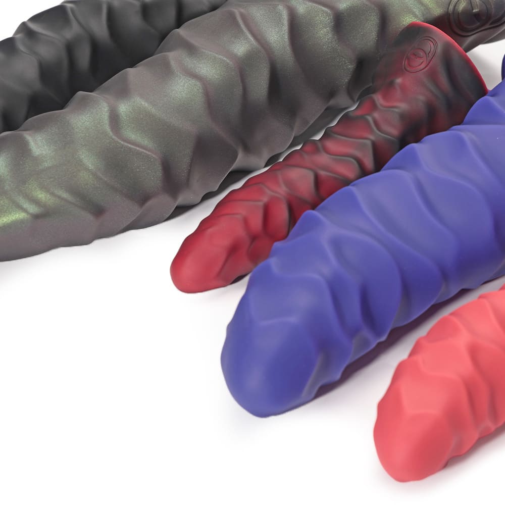 Xoxomoving Abbadon – Huge Textured Platinum Silicone Anal Dildo - 5 Sizes