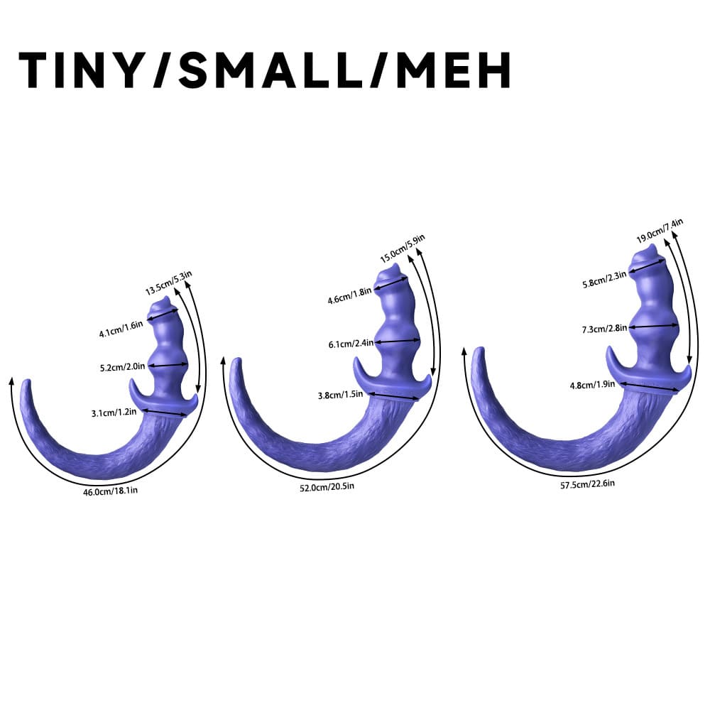 Pup Woof Tail Plug with Knot Dildo - 3 Sizes