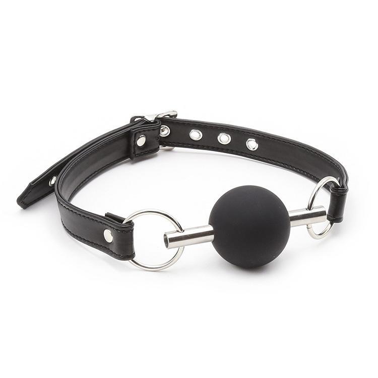 Silicone Ball Gag With Leather Straps - Xoxomoving