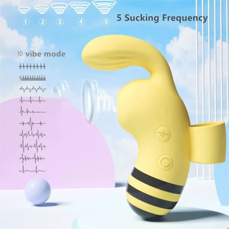 Compact Bee-Shaped Vibrator for Women - Strong Suction & Vibration