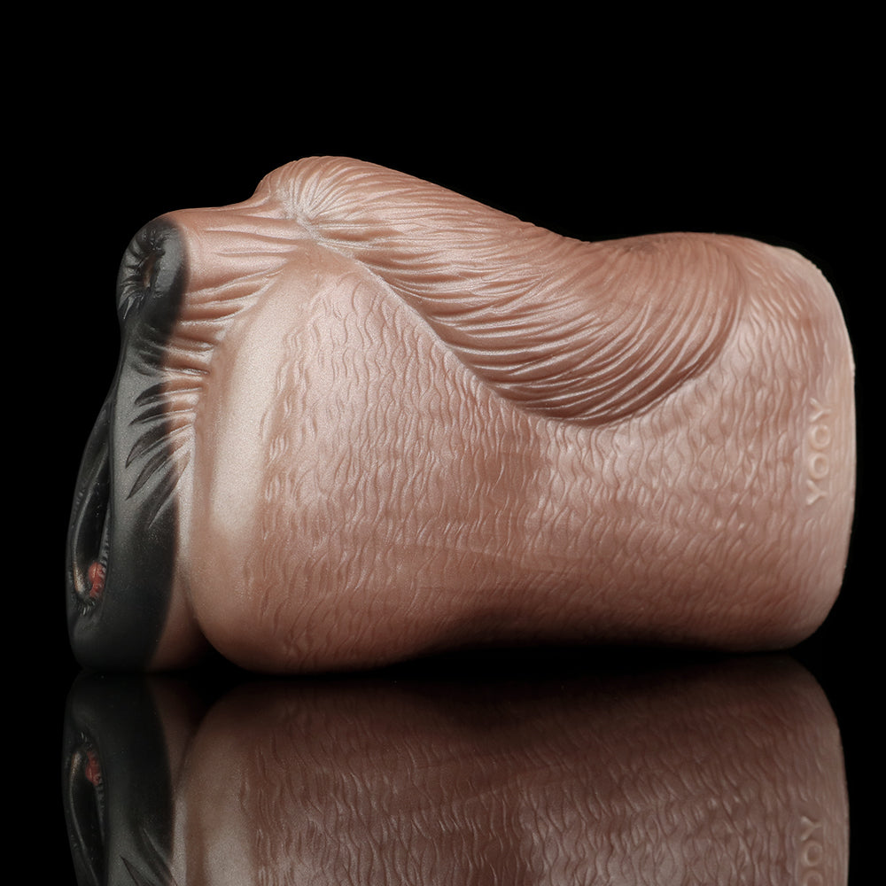 Ebony Animal Pussy Masturbator - Fantasy Double Vagina Penis Massage Sex Toy for Men Xoxomoving