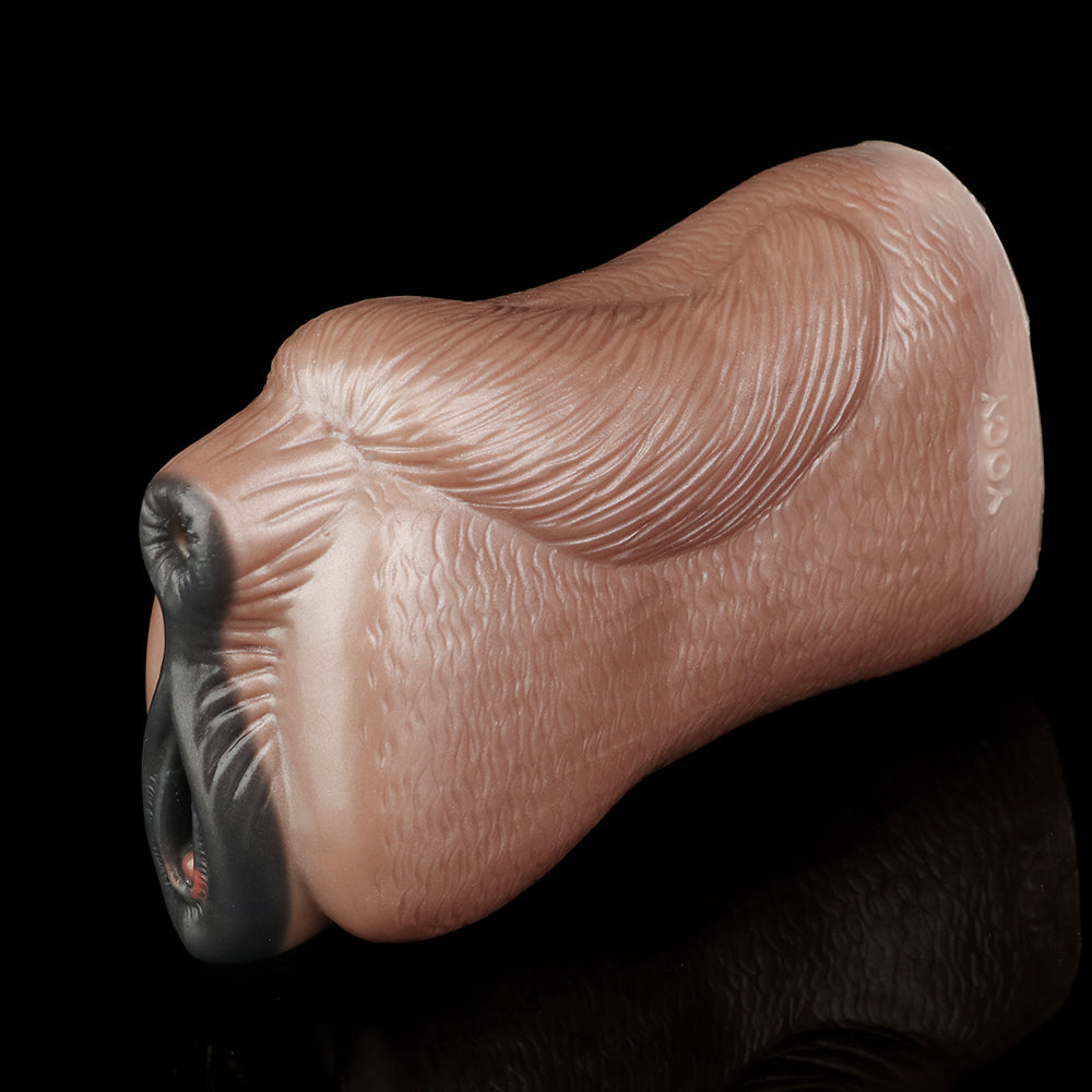 Ebony Animal Pussy Masturbator - Fantasy Double Vagina Penis Massage Sex Toy for Men Xoxomoving