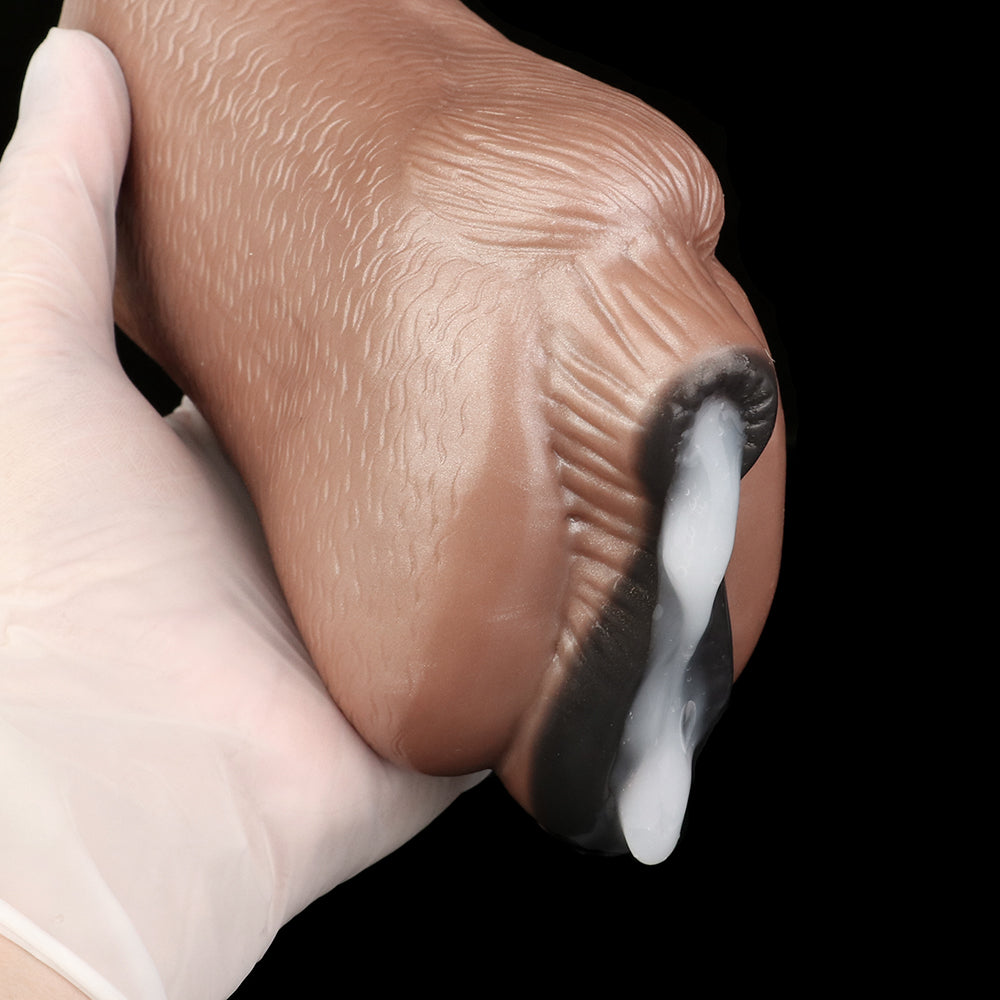 Ebony Animal Pussy Masturbator - Fantasy Double Vagina Penis Massage Sex Toy for Men Xoxomoving