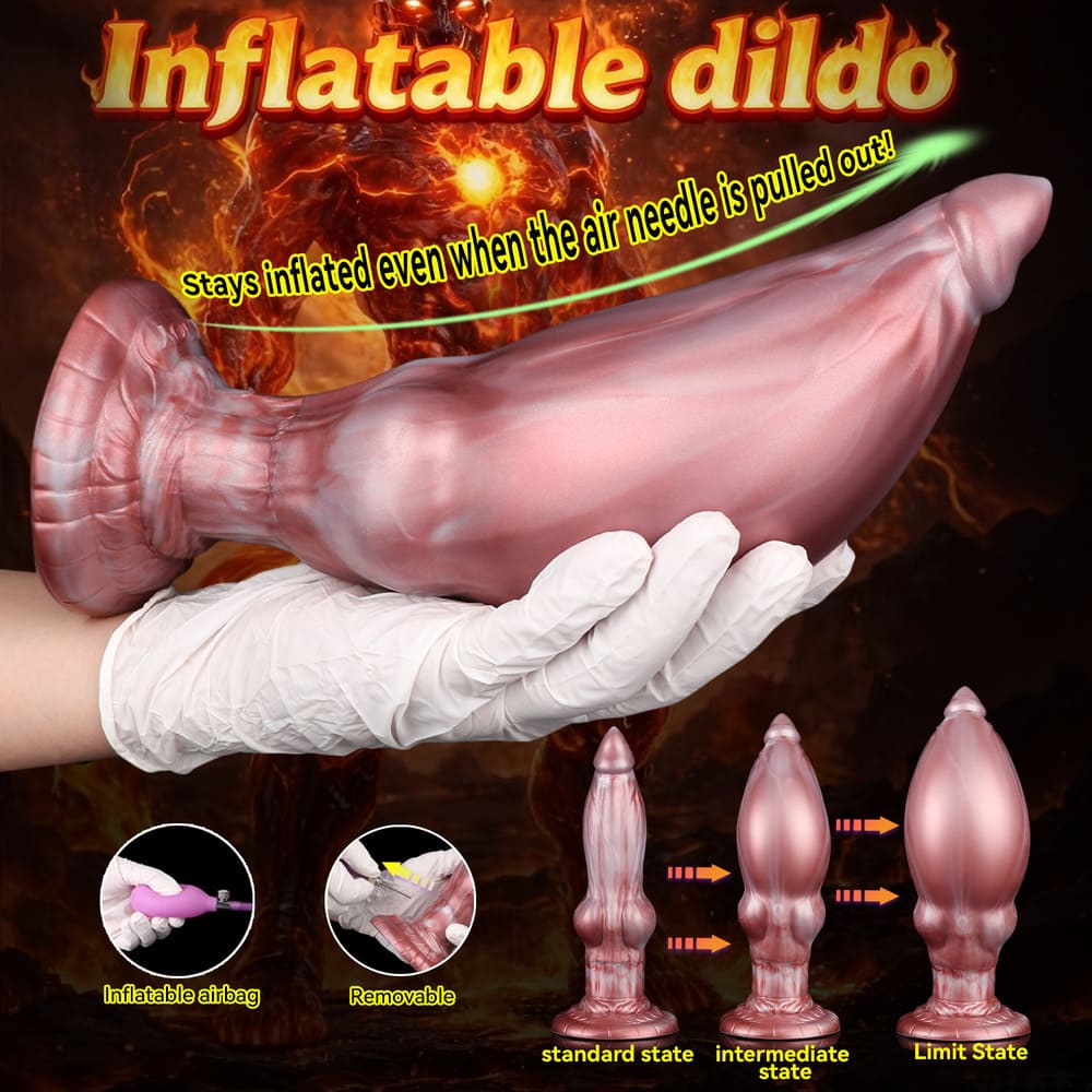 Inflatable Fantasy Dildo – Expandable Liquid Silicone Suction Cup Toy