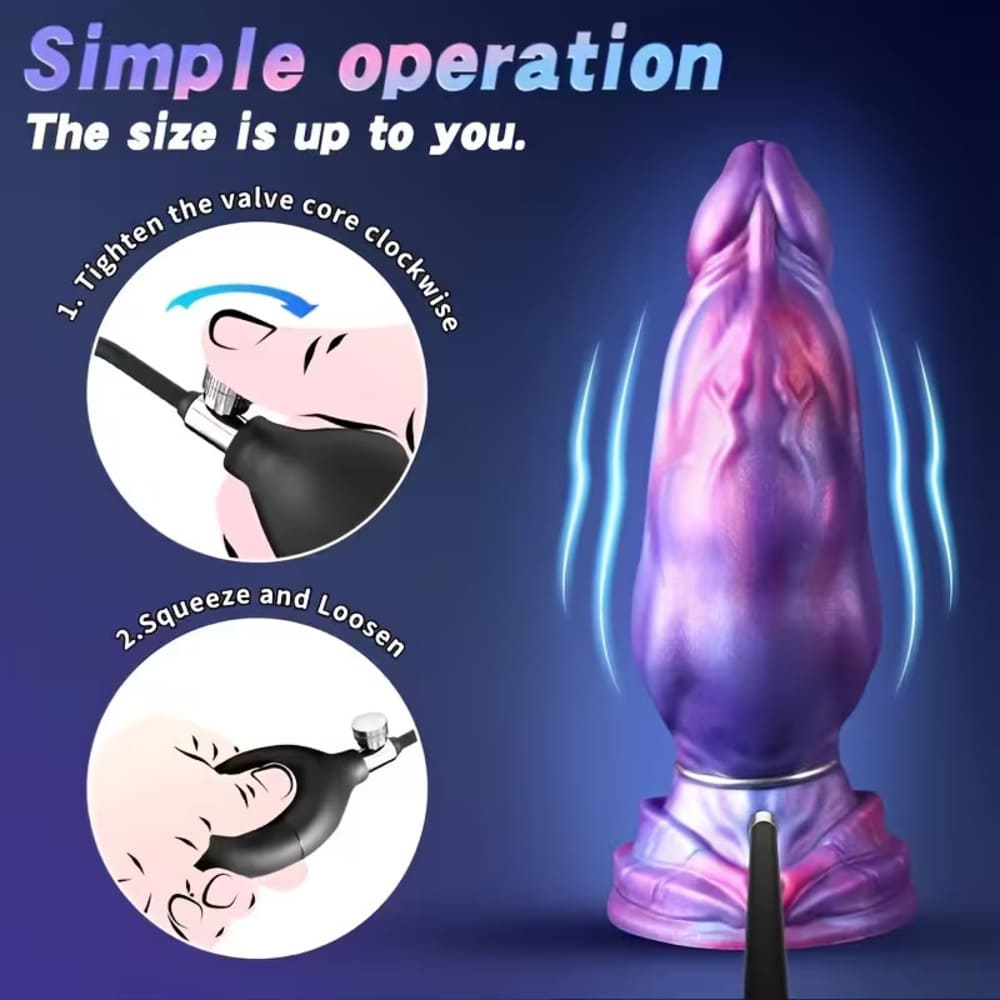 Inflatable Knotted Dildo – Adjustable Girth Liquid Silicone Toy