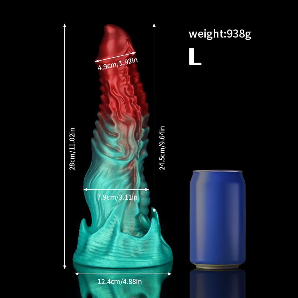 Ghostly Crimson Red Green Fantasy Dildo Xoxomoving